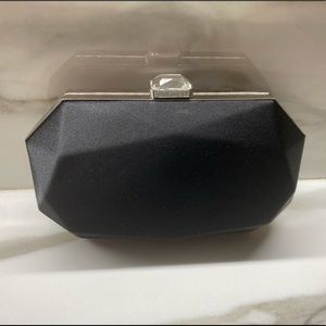 Nine West black evening satin clutch